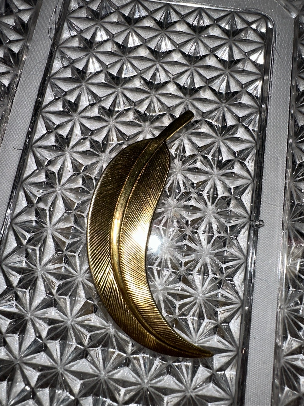 Gold Feather Brooch Pin